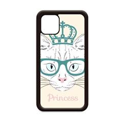 Capa para iPhone 12 Pro Max Crown Sunglass White Cat Princess para Apple Mini Mobile Case Shell