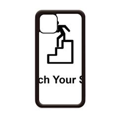 Watch Your Step Black Symbol Pattern para iPhone 12 Pro Max Capa para Apple Mini Mobile Case