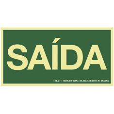 Placa em Pvc 15X30 Cm - Rota de Fuga - Saida, SINALIZE, 315AL, Verde