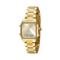 Relógio Mondaine Feminino 32216LPMVDE1 Dourado A/D Aço Inox