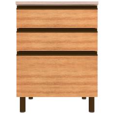 Balcão Bartira Cristal MDP 15mm com 3 Gavetas - 60cm de largura