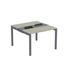 Mesa Plataforma Dupla com Pé de Aço para Coworking 110x120 Pdc11/12/2p Nogueira casblanca/Grafito