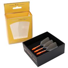 CUESOUL Eixo de dardos integrado ROST T19 e voos em forma de asa grande cinza 28 mm - diga adeus ao voo de dardos de queda