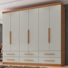 Guarda Roupa Casal 6 Portas 6 Gavetas Maximus Plus II Zanzini - Cinamomo/Areia