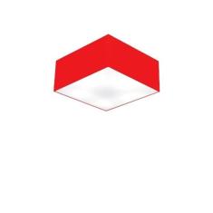 Plafon Quadrado Md-3000 Cúpula Em Tecido 12/25x25cm Vermelho
