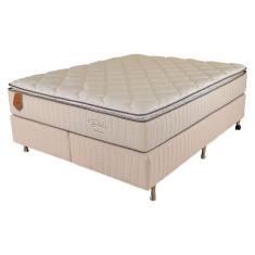 Cama Box Casal (Box + Colchão) 138X188X63 Bali Prorelax Molas Ensacadas Pillow Top Turn Free - Bege