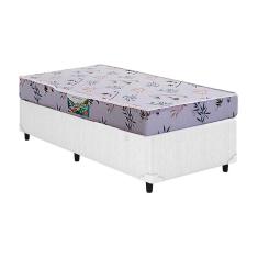 Cama Box Solteiro: Colchão Espuma Herval D28 St. Louis + Base Crc Courano White(88X188)