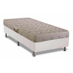 Cama Box Solteiro: Colchão Espuma Herval D33 Cannes + Base Crc Courano White(88X188)