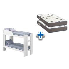 Colchão D33 Ortobom (2Un) + Beliche Bia Branco