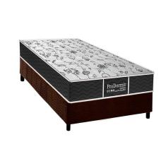 Cama Box Solteiro: Colchão Molas Probel Prolastic Sleep + Base Crc Suede Brown(88X188)