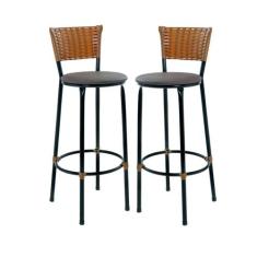 Kit 2 Bancos Banquetas Para Bistrô Sofisticadas Com Encosto E Assento 