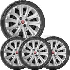 4X Calota Fiat Punto Palio Siena Idea Aro 15 Com Logo 229Cp