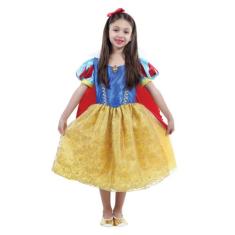 Fantasia Princesa Branca de Neve Infantil Luxo  Disney Princesas - Abr