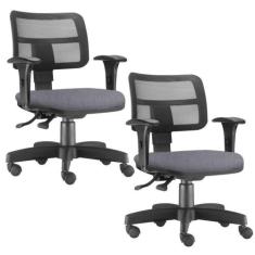 Kit 02 Cadeiras Giratória Zip L02 Executiva Ergonômica Escritório Linh