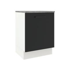Balcão Madesa Agata 84 x 60cm com 1 Porta Branco e Preto