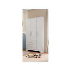 Guarda Roupa Retrô Moveis Peroba Popy 03 portas lisas 02 gavetas MDF