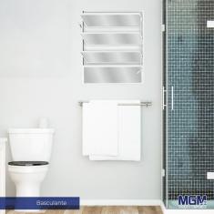 Janela de Alumínio Basculante 80x100cm com 3 Basculas e Vidro Mini Boreal Soft MGM Branco Branco