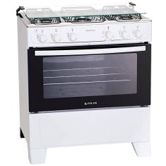 Fogão Atlas 5 Bocas Mônaco Plus com Mesa de Inox e Acendimento Automático Bivolt – Branco