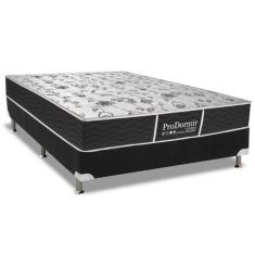 Cama Box Casal: Colchão Molas Bonnel Probel ProDormir Sleep + Base CRC Suede Black(138x188)