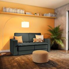 sofá 3 lugares retrátil nion suede grafite 180 cm