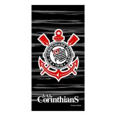 Toalha de Banho Praia e Piscina Brasão Corinthians Licenciado Times Buettner Veludo Estampada