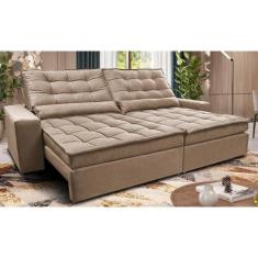 Sofá Retrátil e Reclinável 2,92m Molas Ensacadas Cama inBox Catar Velu