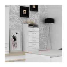 Cômoda Rack Maxi 6 Gavetas 1 Nicho - Evidencia Moveis, Branco