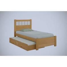 Cama Solteiro com Cama Auxiliar - Primícia Plus-Cinamomo/Off White - M