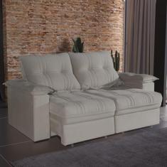 Sofá 2 Lugares 1,80m Retrátil e Reclinável Matteo Bom Pastor, Bege Vel