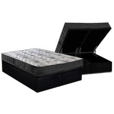 Conjunto Box Baú Queen: Colchão Espuma Paropas D45 Pasquale Wave Black
