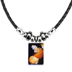 DIYthinker Colar de água-viva com organismo marítimo tropical, joia de torque, pingente de corda de couro