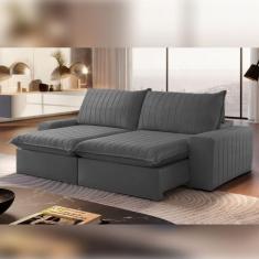 Sofá Retrátil e Reclinável 290cm Noah Grafite