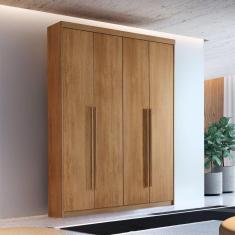 Guarda Roupa Solteiro 4 Portas 2 Gavetas Veracruz Marromlle