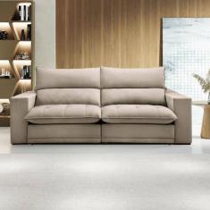 Sofá Retrátil e Reclinável Martinho 210cm Bege