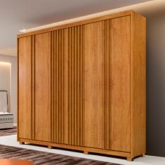 Guarda-Roupa Casal San Remo 6 Portas 6 Gavetas Ripado Cinamomo - Panorama Móveis