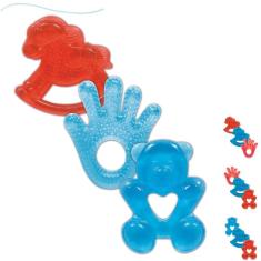 Kit 3 Mordedores Buba Infantil Bebe Agua Resfriavel Gelado