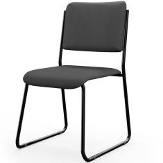 Cadeira Hoteleira Auditório Empilhável Inter L02 Crepe Cinza - Lyam Decor