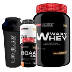KIT Waxy Whey 900g + Power Creatina 100g + BCAA 100g + Coqueteleira - 