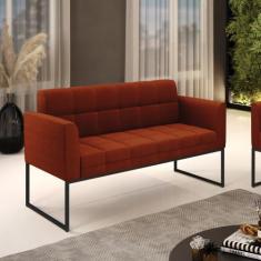 Sofá Namoradeira 2 Lugares Industrial Preto Elisa Bouclê Terra D03 - D