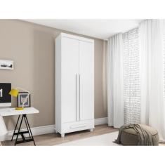 Guarda Roupa Solteiro com 2 Portas 1 Gavetas Dubai Branco