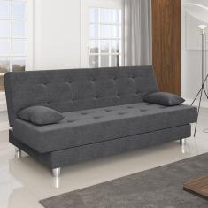 Sofá Cama 3 Lugares Napoli Móveis Digital Cinza