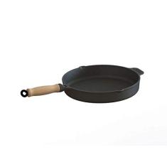 Frigideira Ferro Fundido Sem Tampa Cabo Madeira 26cm
