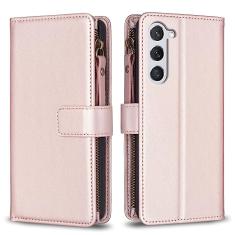 Capa com alça de pulso para Samsung Galaxy S23, 9 compartimentos para cartão, 1 carteira de couro com zíper, função de suporte, fecho magnético, capa para celular compatível com Samsung Galaxy S23 5G