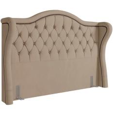 Cabeceira Cama Box Casal Queen 160cm P05 Lisboa Veludo Bege