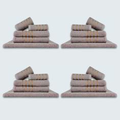 Jogo De Toalhas 20 Pçs Coleção Montreal 100% Algodão Cinza