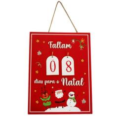 Enfeite Natalino Placa De Natal Madeira Contagem Regressiva - Breeza N
