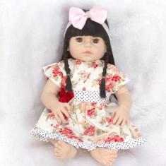 Bebê Reborn Menina Baby Vestido Florido Bolsa Maternidade - Cegonha Re