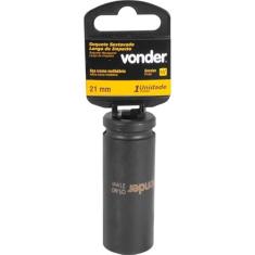 Soquete Sextavado de Impacto Longo Encaixe 1/2" 21mm Aço Cromo - Vonder