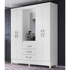 Guarda-Roupa Moval Capri Flex com Espelho, 4 Portas e 3 Gavetas