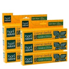 Kit 6x Creme Dental Boni Natural Hortela E Curcuma 90g